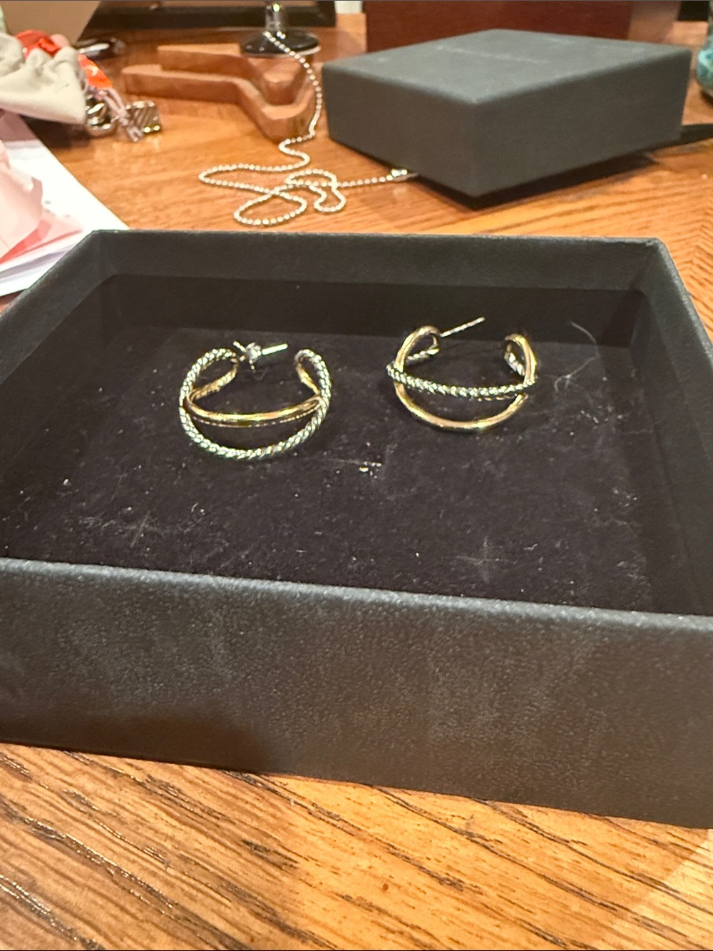 David Yurman Gold-Tone Twisted Hoop Earrings - Women Jewelry